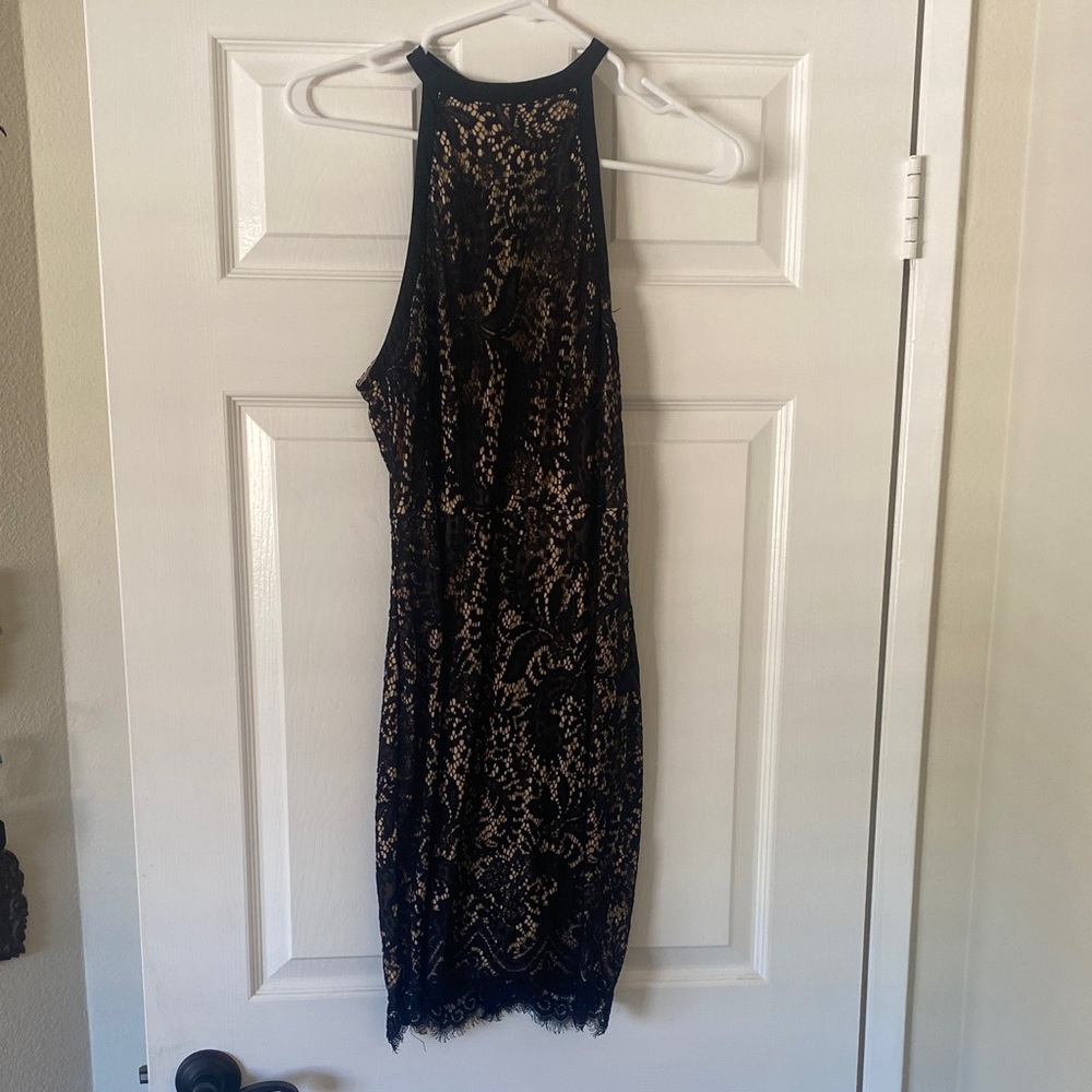 Charlotte Russe Black and Gold Backless Dress